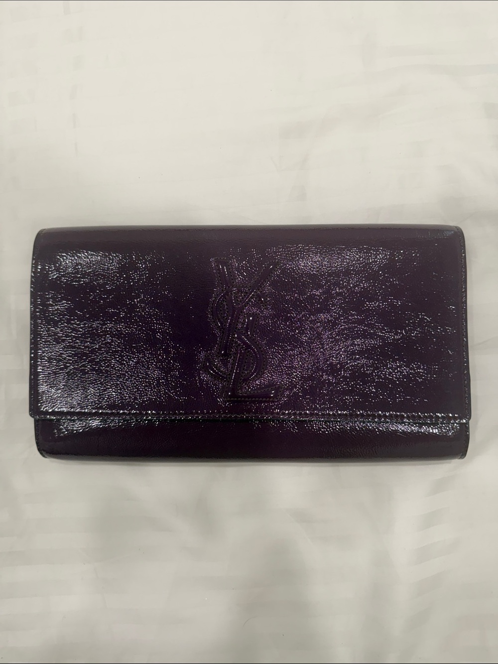 YSL Plum Patent Leather Clutch